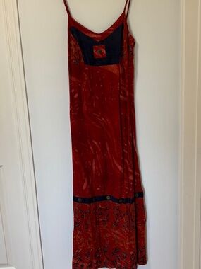 Equinoxe Celestial 90s Boho Maxi Hippy Dress Size M Colourful Buttons